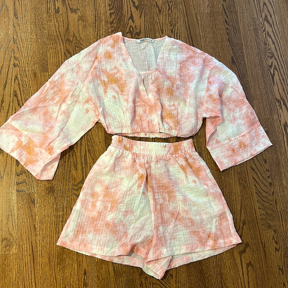 Zara tie-dyed two piece outfit set